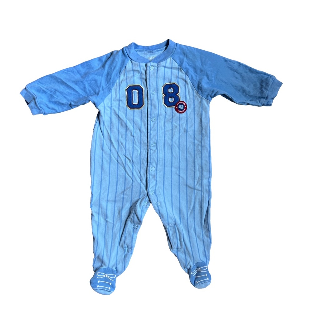 Carter's Light Blue Striped Footie